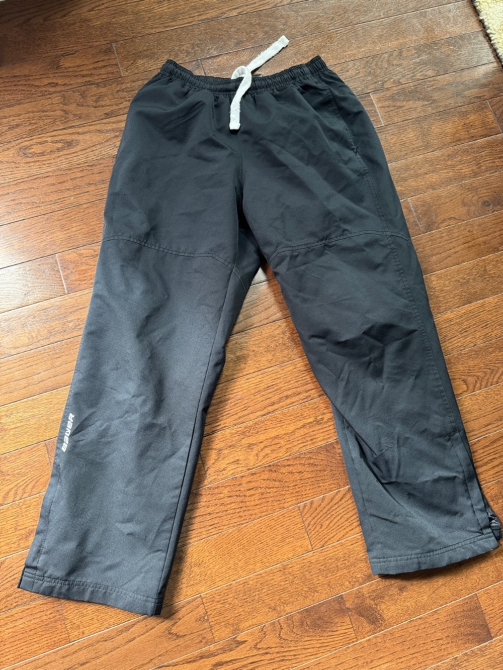Bauer Black Jogger Sweatpants with White Drawstring